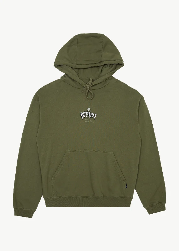 AFENDS Mens Enjoyment - Pull On Hood - Military