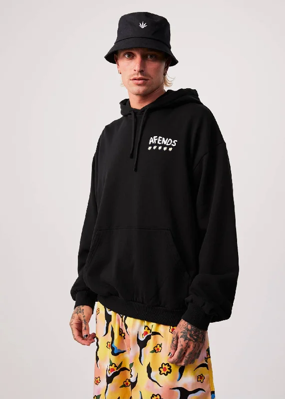 AFENDS Mens Flowers - Hoodie - Black