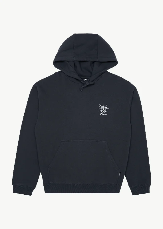 AFENDS Mens Graveyard - Pull On Hood - Charcoal