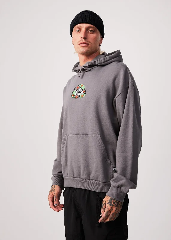 AFENDS Mens Warped - Hoodie - Steel